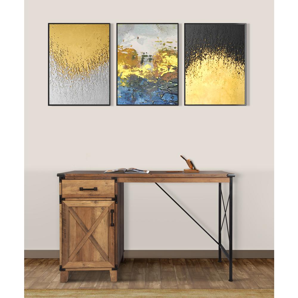 Unbranded 47 in. Rectangular Brown 1 Drawer Writing Desk with Solid