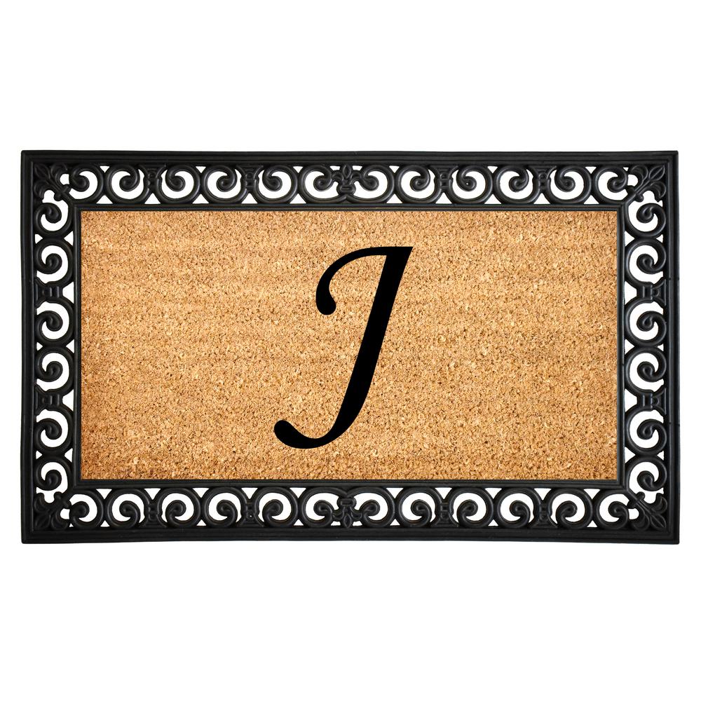 Calloway Mills Gabriel 18 In X 30 In Monogrammed Letter J Door Mat j The Home Depot