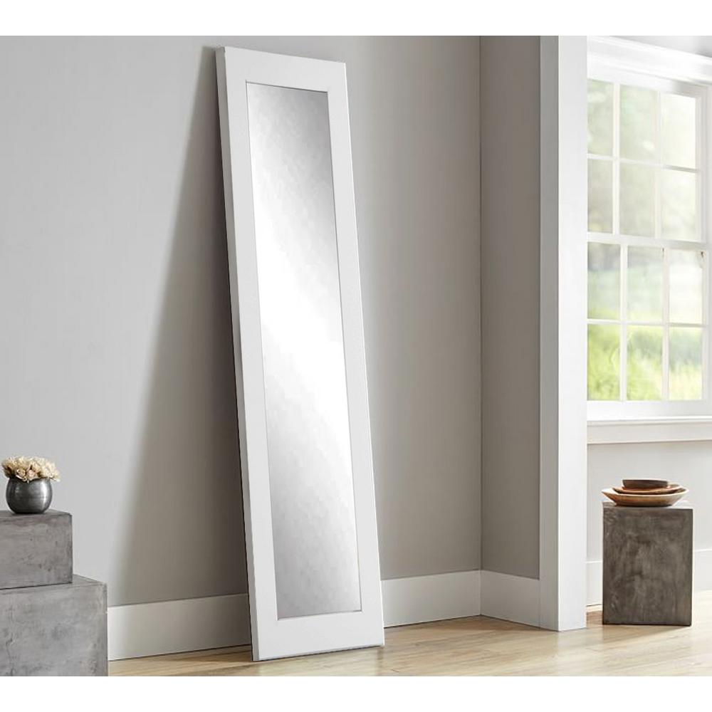 BrandtWorks Modern Matte White Full Length Framed MirrorBM3SKINNY The Home Depot