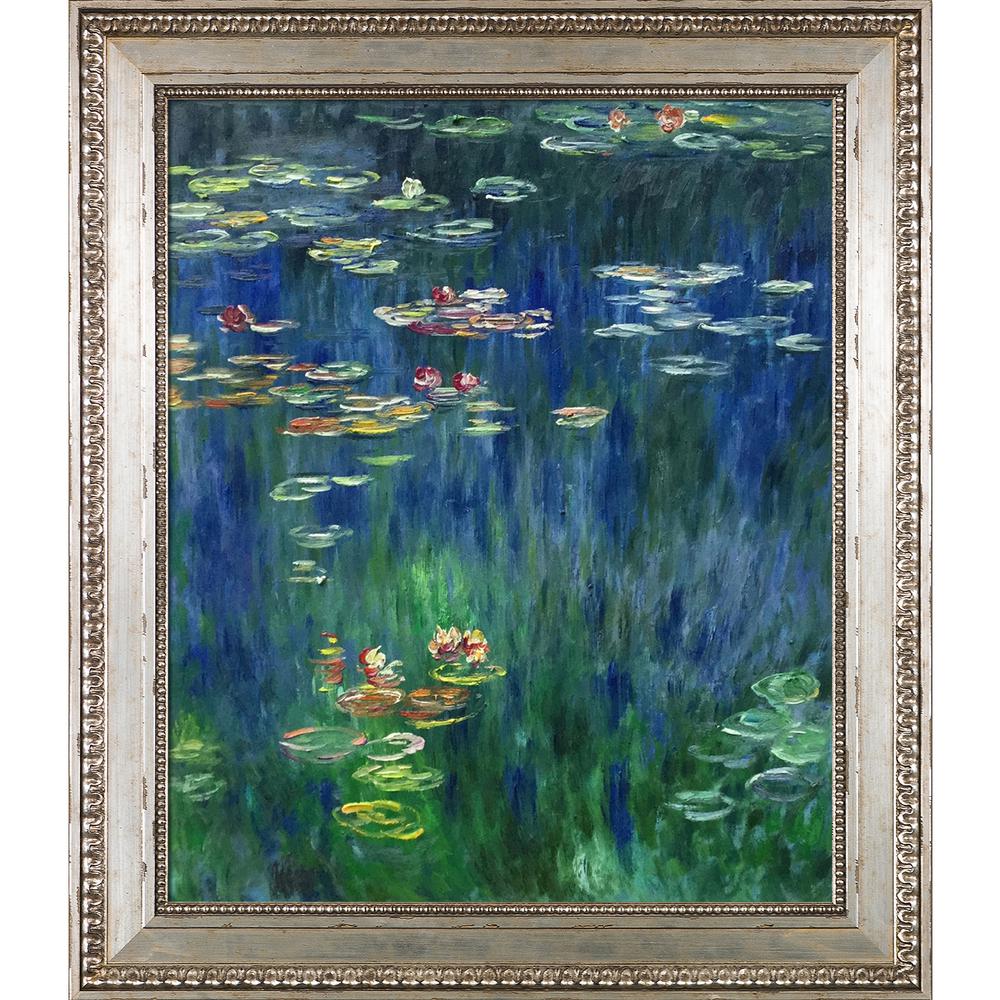 30 In X 26 Water Lilies Green Reflection Left Half Detail Silver King Frame By Monet Framed Wall Art 30 In X 26 Water Lilies Green Reflection Left Half Detail Silver King Frame By Monet Framed Wall Art