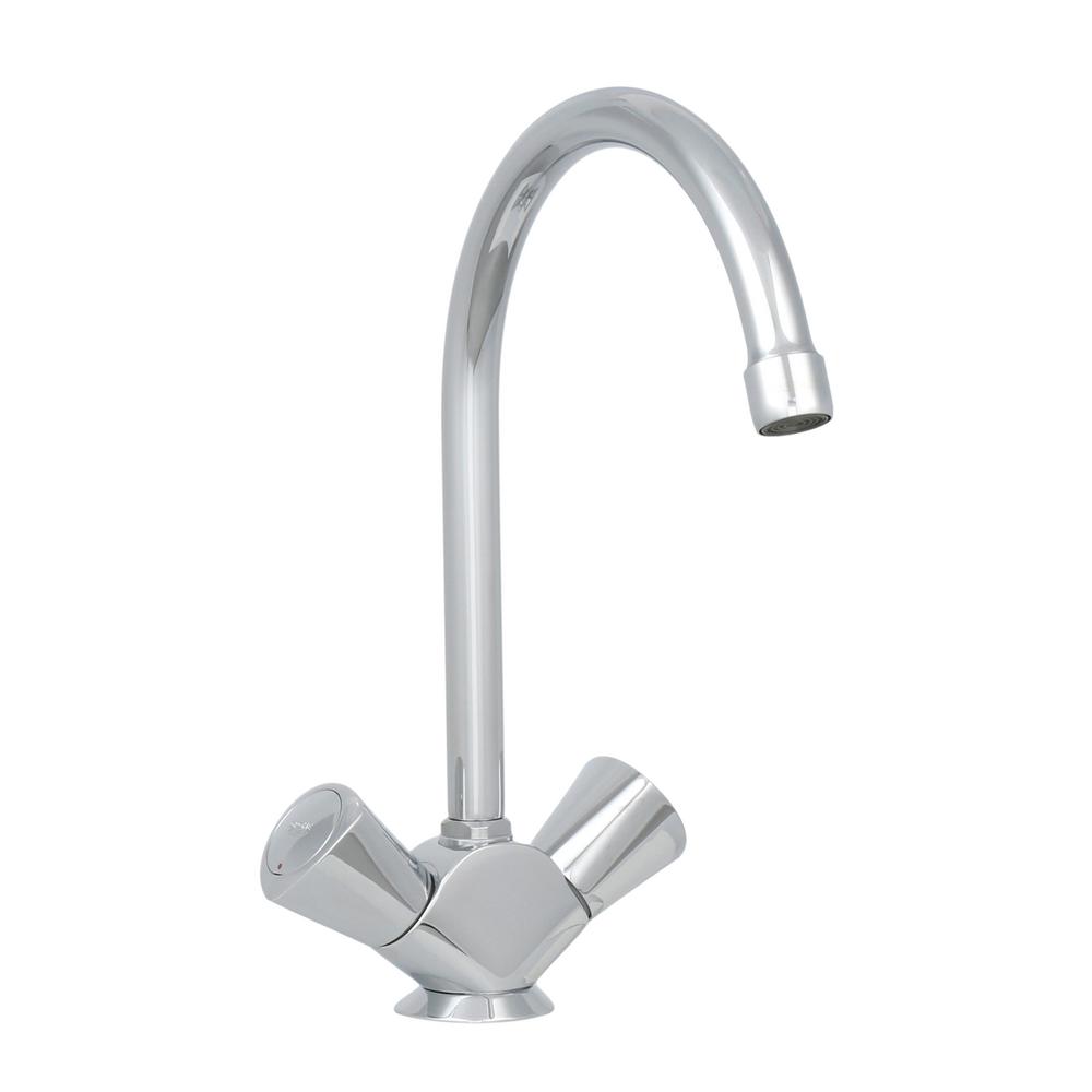 GROHE 2-Handle Kitchen Faucet in StarLight Chrome-31 074 ...