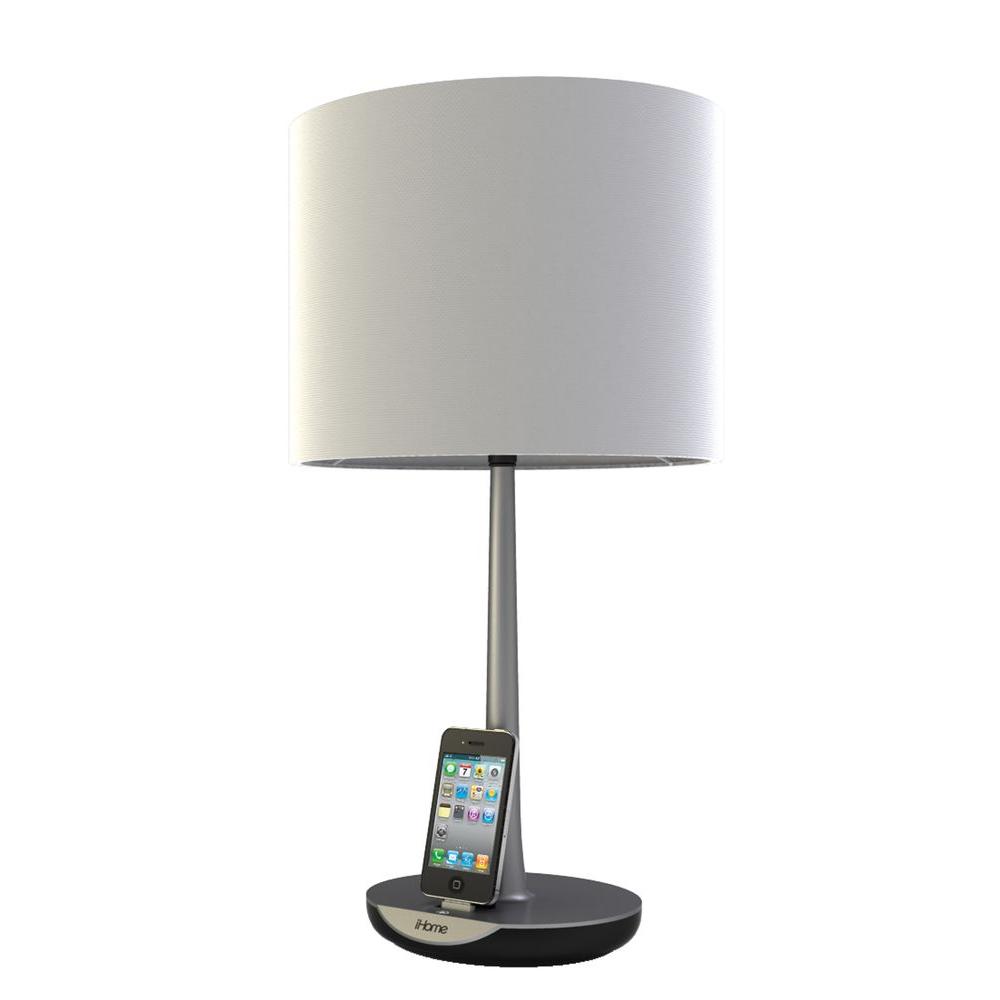 Ihome 1 Light Charging Lamp Silver Ihlc120fd 53 The Home Depot