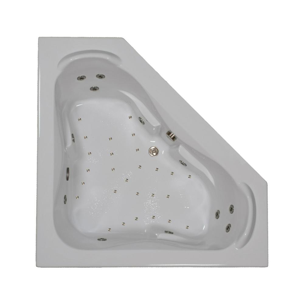 Comfortflo 60 in. Corner Dropin Air and Whirlpool Bath Bathtub in BoneC6060CT Bone The Home