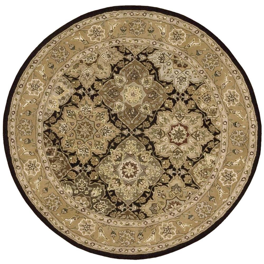 Nourison 2000 Black 4 Ft. X 4 Ft. Round Area Rug-014719 - The Home Depot