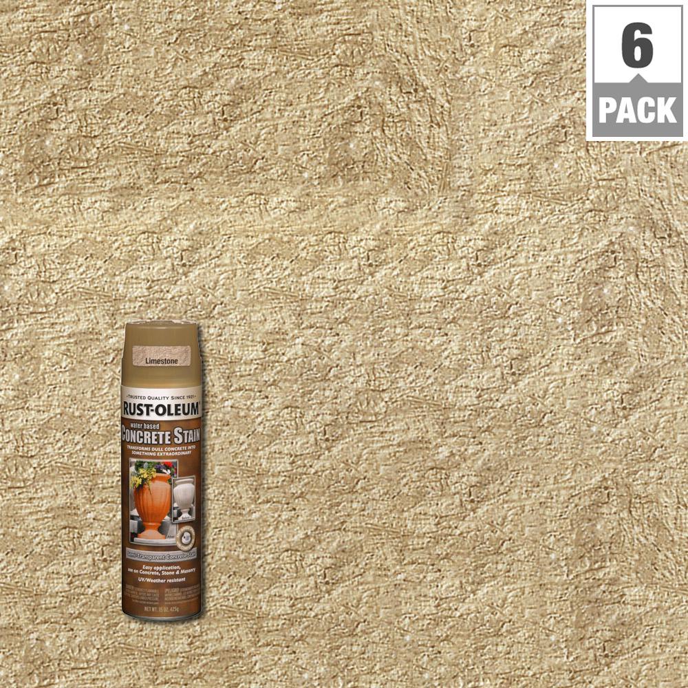 RustOleum Concrete Stain 15 oz. WaterBased Limestone Spray (6Pack