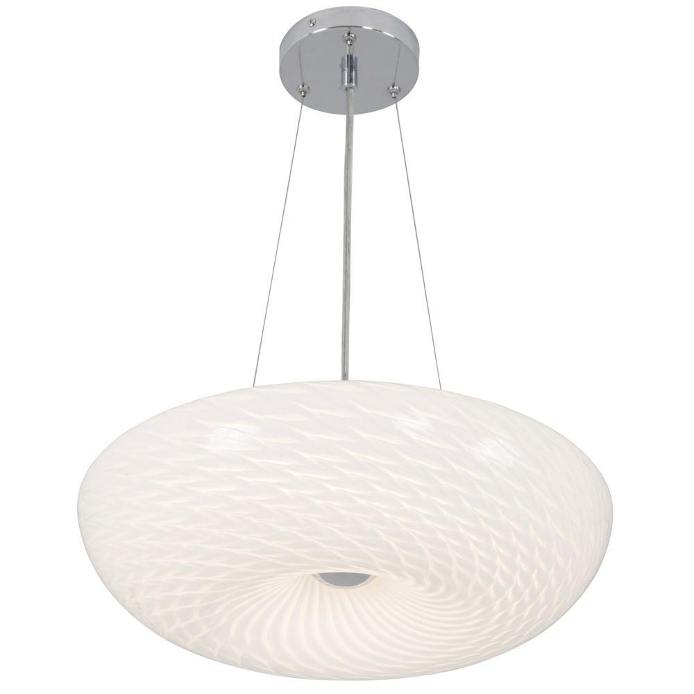 Varaluz Swirled 100 Watt Chrome Integrated Led 15 5 In W Pendant Swirled 100 Watt Chrome Integrated Led 15 5 In W Pendant With Glass Shade