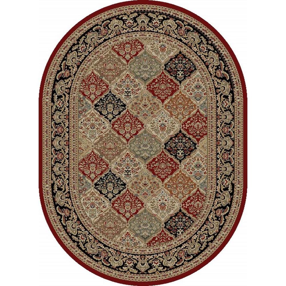 Tayse Rugs Sensation Red 5 ft. 3 in. x 7 ft. 3 in. Traditional Oval