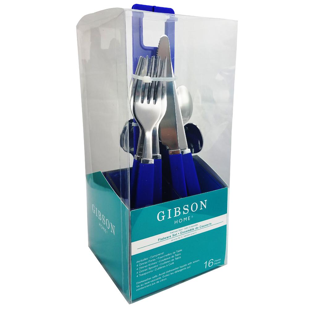 Gibson Sensations II 16Piece White Flatware Set 98581979M The Home Depot