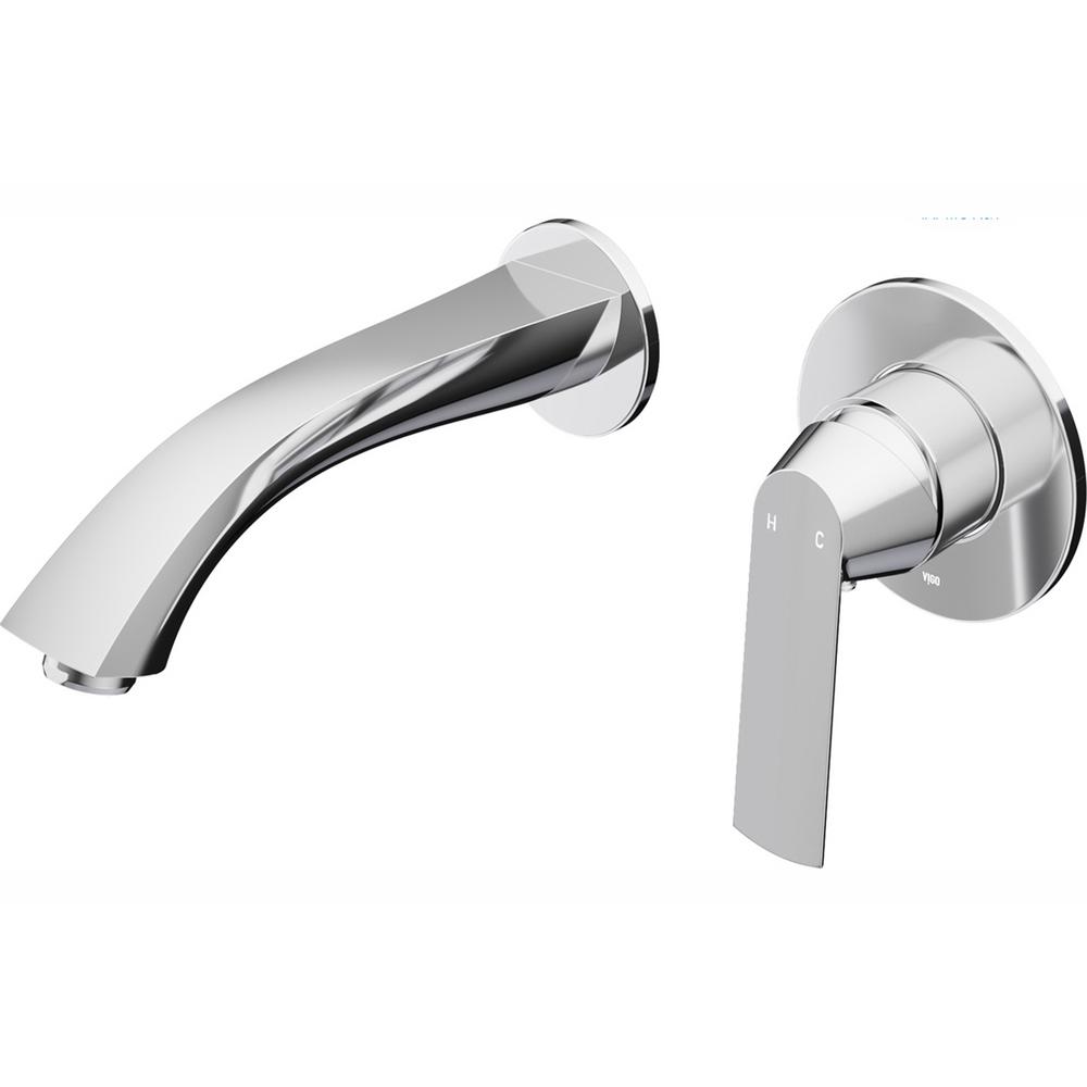 VIGO Titus Dual Lever 2Handle WallMount Bathroom Faucet in Chrome