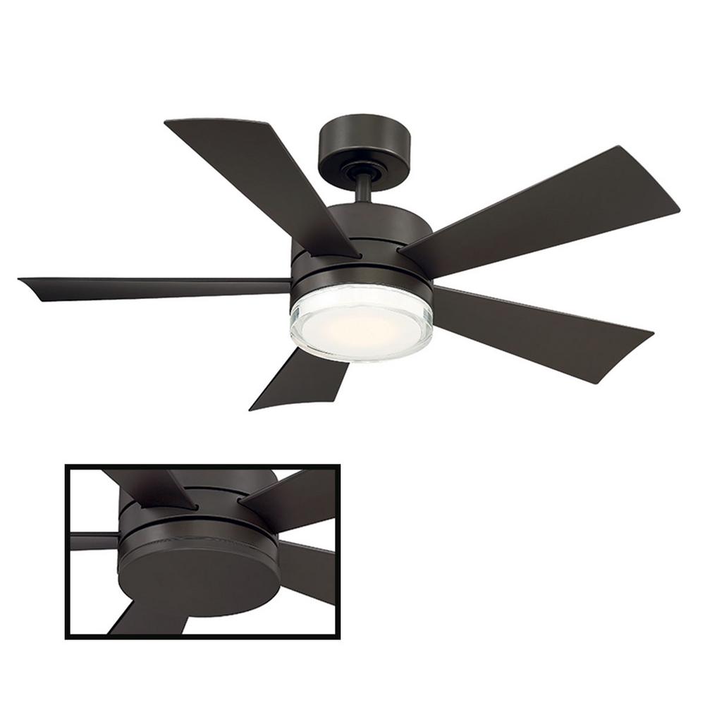 Modern Forms Wynd 42 In Led Indoor Outdoor Bronze 5 Blade Smart Ceiling Fan With 3000k Light Kit And Wall Control