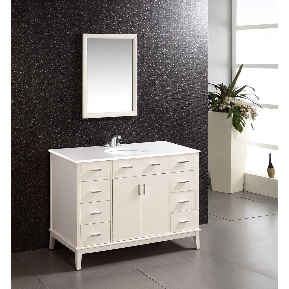 Simpli Home Urban Loft 48 In Bath Vanity In Soft White With