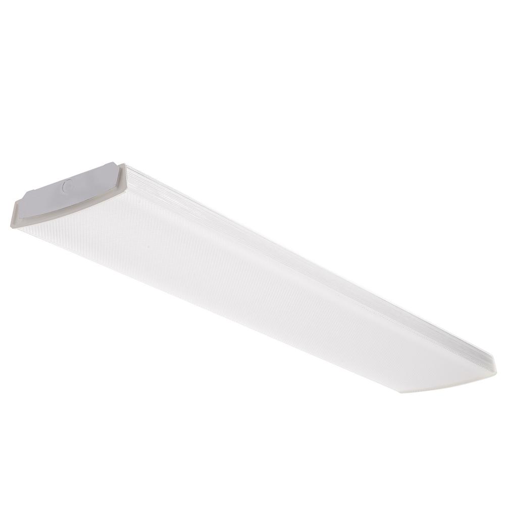 4 ft. 41-Watt White Integrated LED Low Profile Wraparound Flushmount