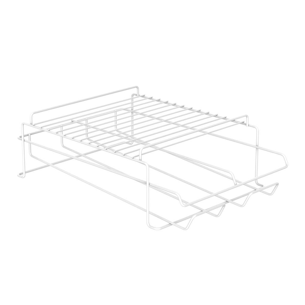 Top Home Solutions Set of 2 White Kitchen Under Shelf Storage Basket Rack Holder 