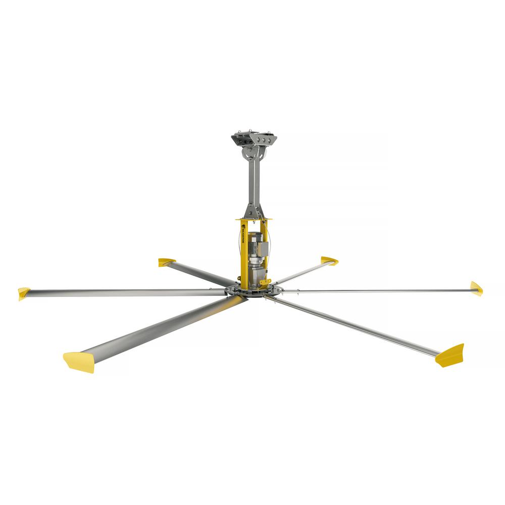 Big Ass Fans 4900 14 Ft Indoor Silver And Yellow Aluminum Shop Ceiling Fan With Wall Control