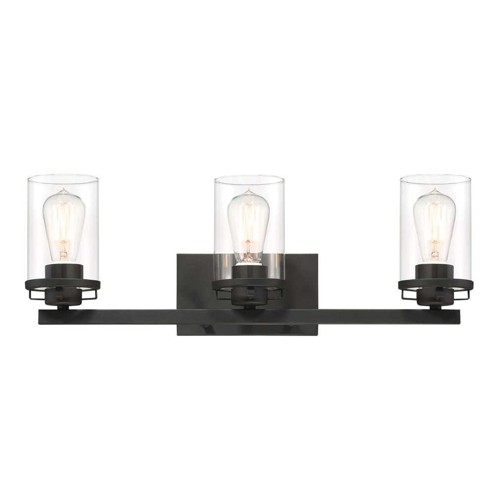 Designers Fountain Jedrek 3-Light Black Bath Bar Vanity Light-93303-BK ...