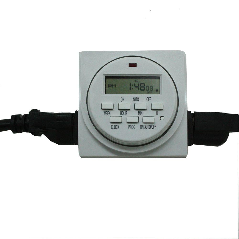 Viagrow 120 Volt Dual Outlet 24 Hour Digital Timer Vgdt100 The Viagrow 120 Volt Dual Outlet 24 Hour Digital Timer