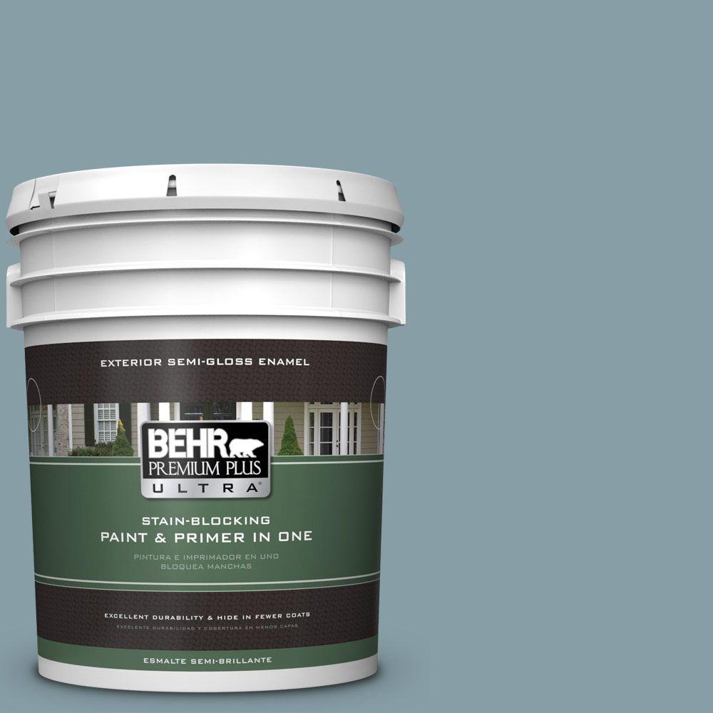 BEHR Premium Plus Ultra 5gal. BNC18 Aqua Gray SemiGloss Enamel