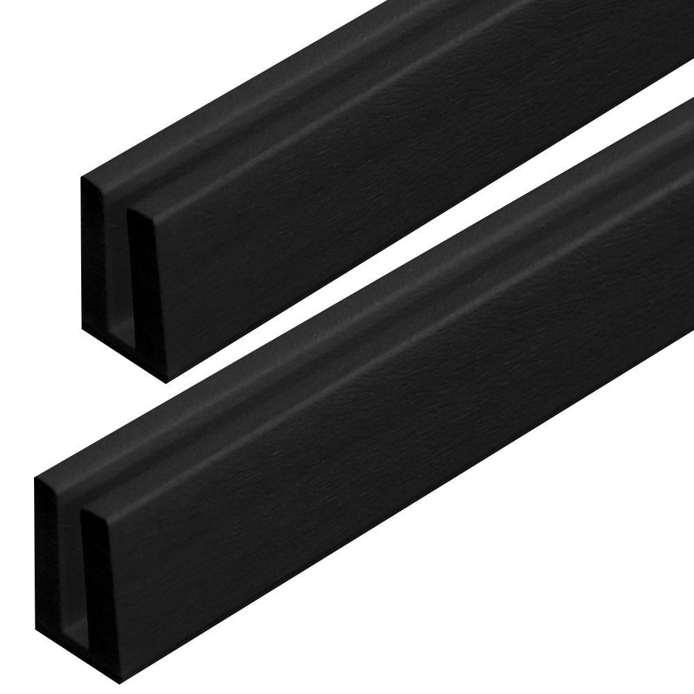 Veranda 0.75 in. x 1.188 in. x 4 ft. Black Vinyl Lattice Cap Moulding