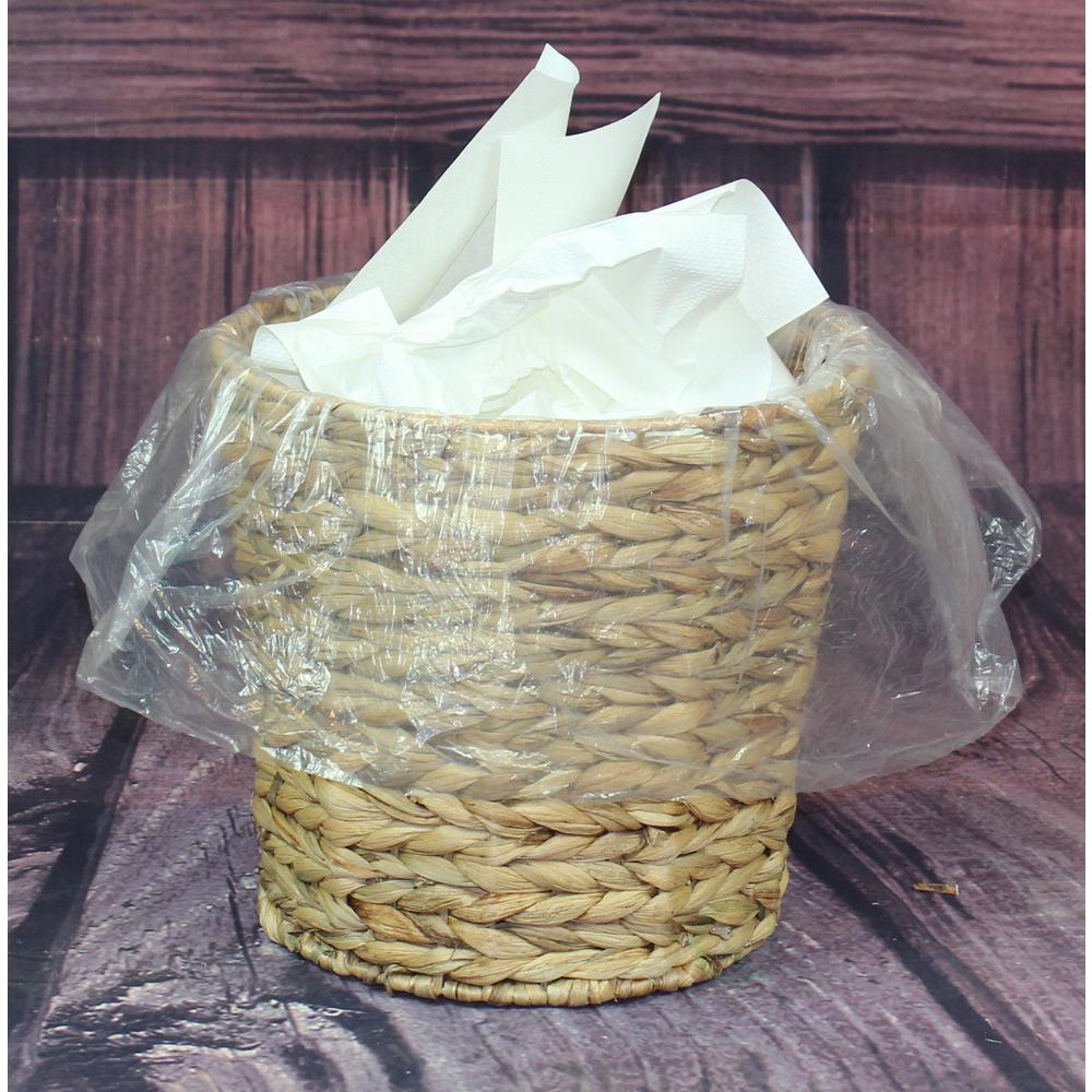 Vintiquewise Round Wicker Natural Water Hyacinth Waste BasketQI003226.S The Home Depot