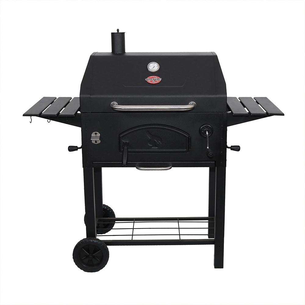 KitchenAid Cart-Style Charcoal Grill in Black with Foldable Side