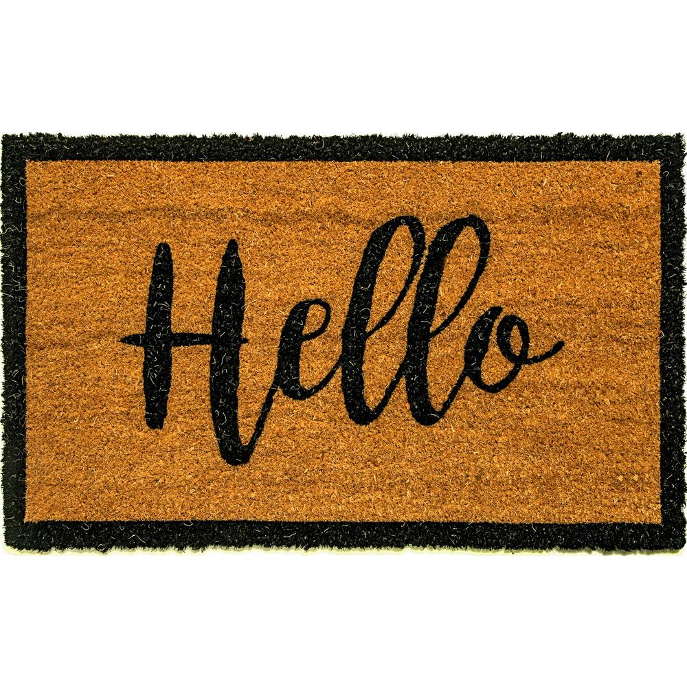 Dynamic Rugs Vale Hello Ivory/Black 18 in. x 30 in. Door MatVA233455190 The Home Depot