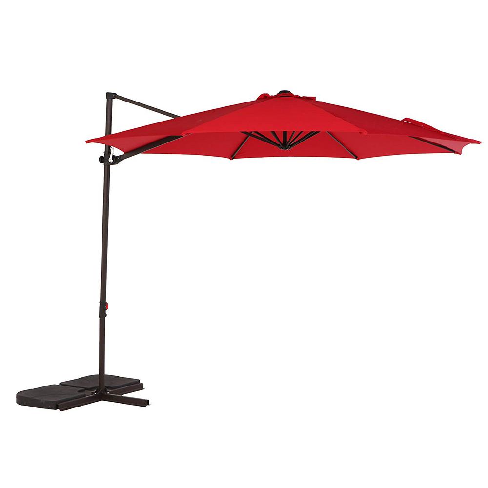 Island Umbrella Santiago 10 Ft Octagonal Cantilever Patio Umbrella In Terra Cotta Sunbrella Acrylic Nu6400ts The Home Depot