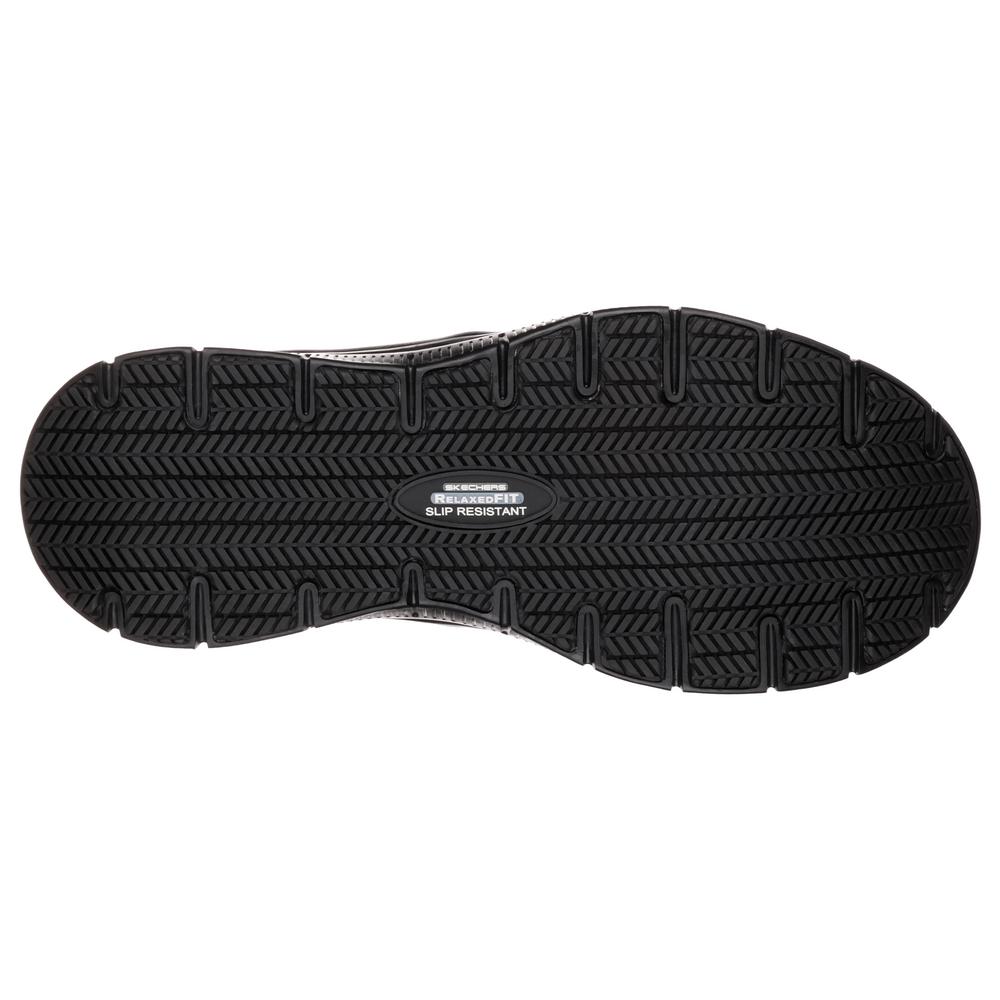 skechers work men's relaxed fit flex advantage mcallen slip resistant shoe