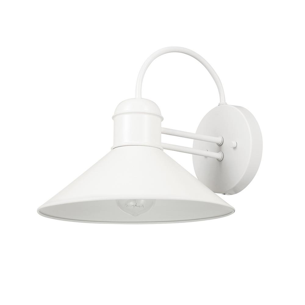 Novogratz X Globe Electric Maxwell 11 In Matte White Outdoor Wall