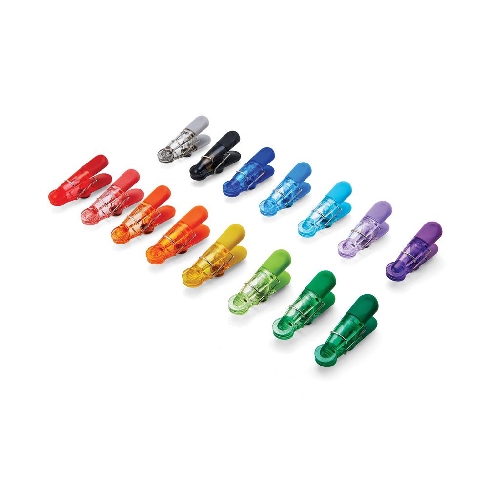 Translucent Colored Bag Clips Set Of 15