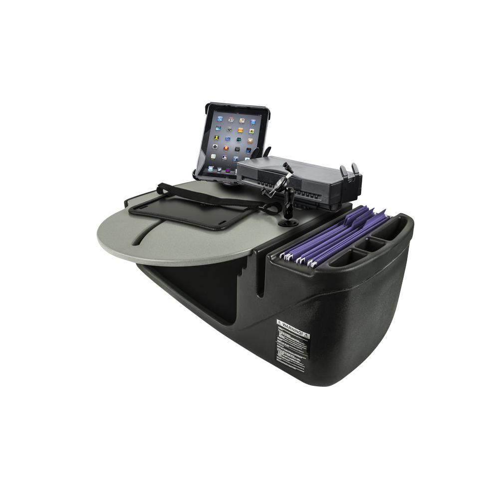 Autoexec Roadmaster Car Desk With Phone Mount Tablet And Autoexec Roadmaster Car Desk With Phone Mount Tablet And Printer Stand Gray