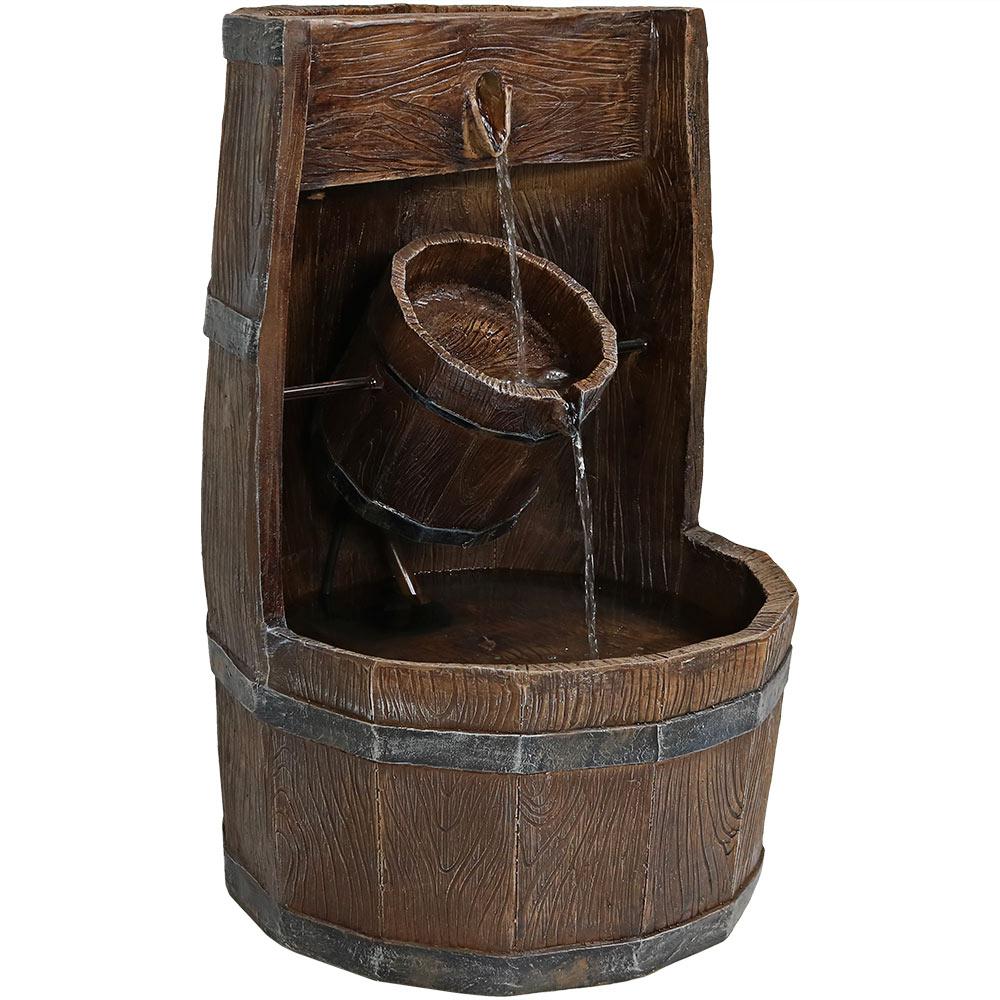 Sunnydaze Decor 28 In Outdoor Water Bucket And Barrel Garden Fountain With Built Planter Sunnydaze Decor 28 In Outdoor Water Bucket And Barrel Garden Fountain With Built Planter