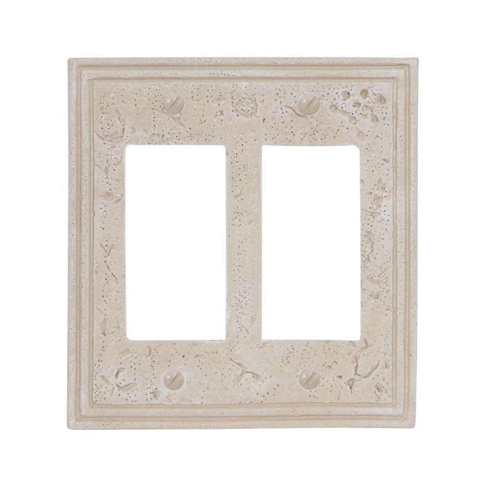 Amerelle Texture Stone 2 Decora Wall Plate, Almond8349RRA The Home Depot
