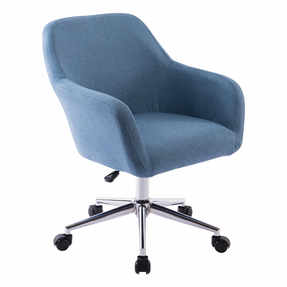 Boyel Living Light Blue Fabric Swivel Office Desk Chair Adjustable