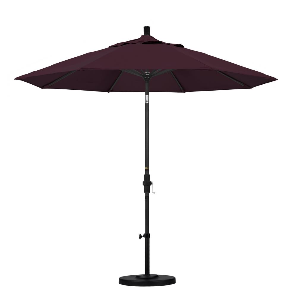 California Umbrella 9 Ft Aluminum Collar Tilt Patio Umbrella In Purple Pacifica Gscu908117 Sa65 The Home Depot