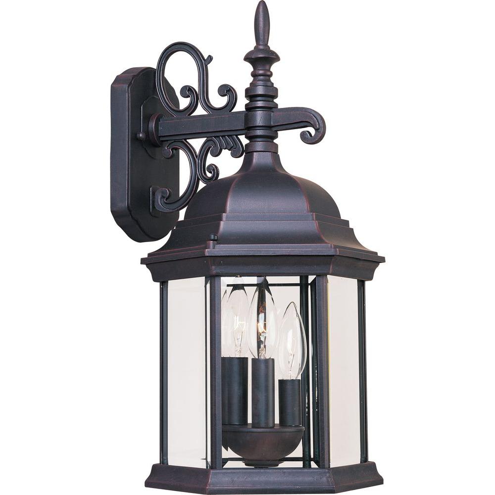 Maxim Lighting Builder Cast 3Light Empire Bronze Outdoor Wall Mount