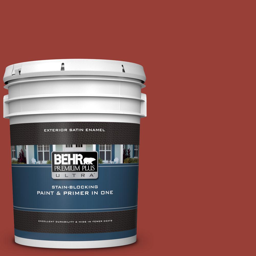 Behr Premium Plus Ultra 5 Gal S H 190 Antique Red Satin Enamel S H 190 Antique Red Satin Enamel Exterior