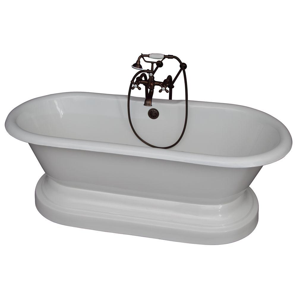 Barclay Products 5.6 ft. Cast Iron Double Roll Top Tub in ...