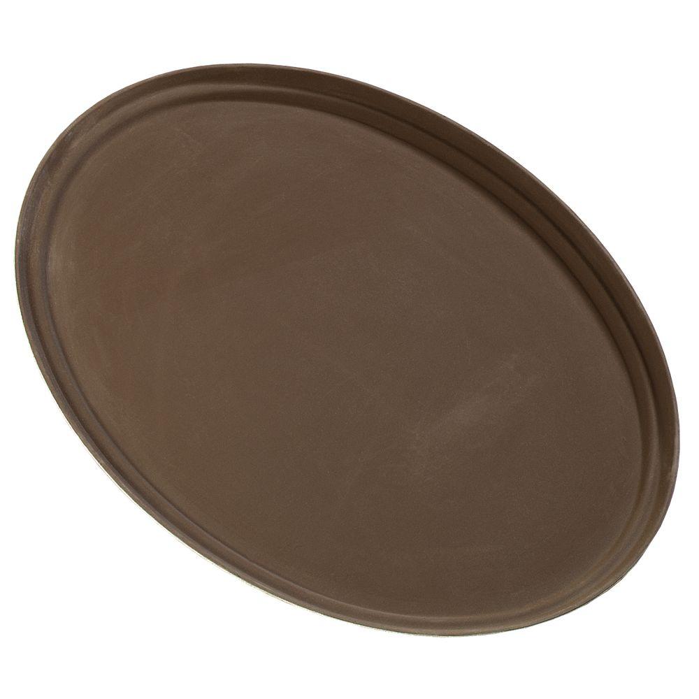 Carlisle 23.5 in. x 31.0 in. Fiberglass Oval Rubber Lined Tray in Tan