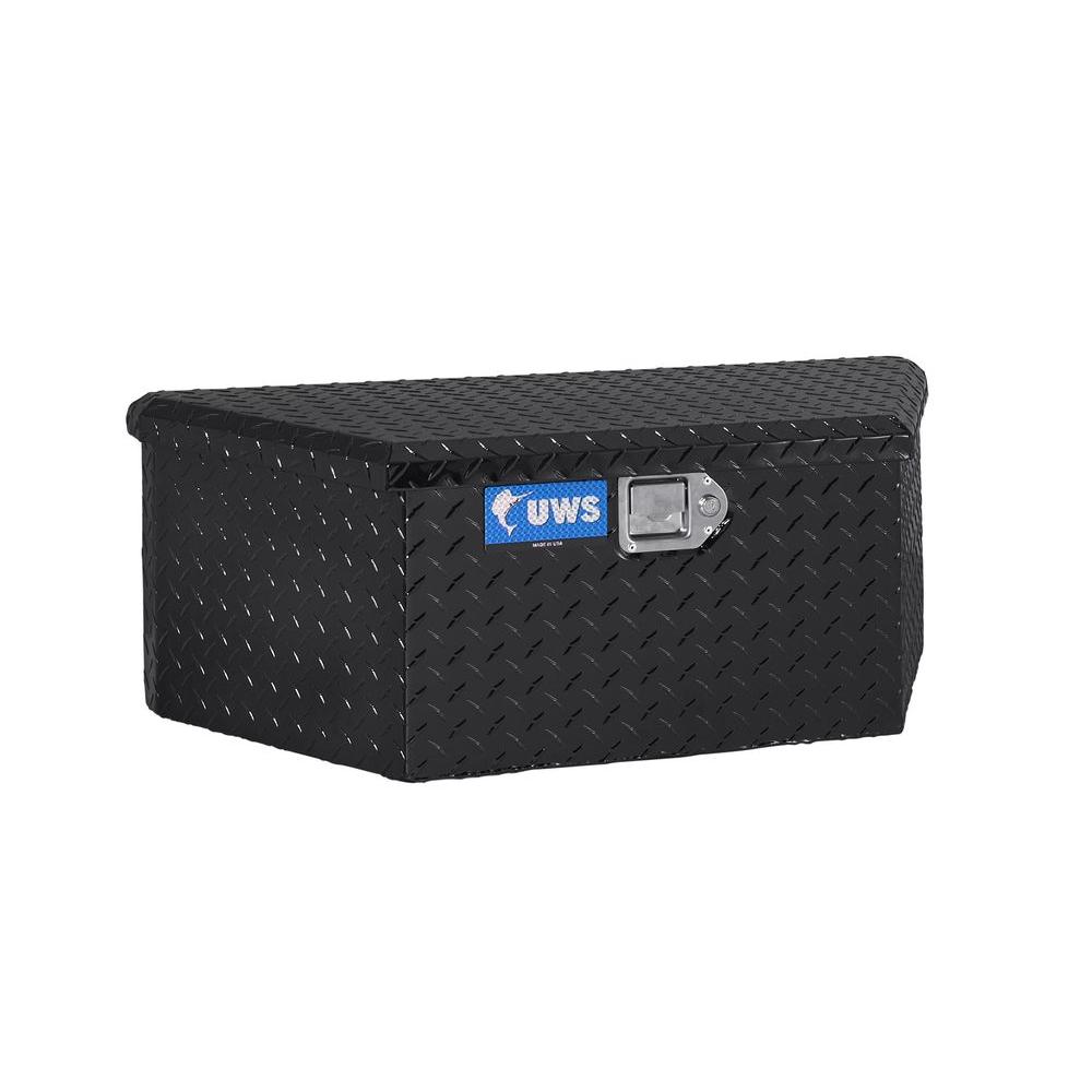 UWS TBV-34-BLK Black 34 Trailer Box with Beveled Insulated Lid