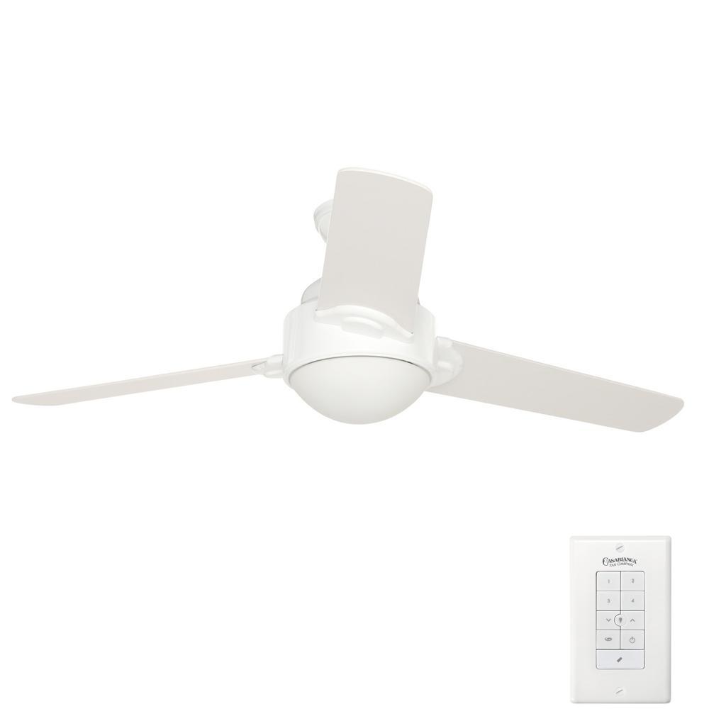 Casablanca Trident 54 In Indoor Snow White Ceiling Fan With Casablanca Trident 54 In Indoor Snow White Ceiling Fan With Universal Wall Control