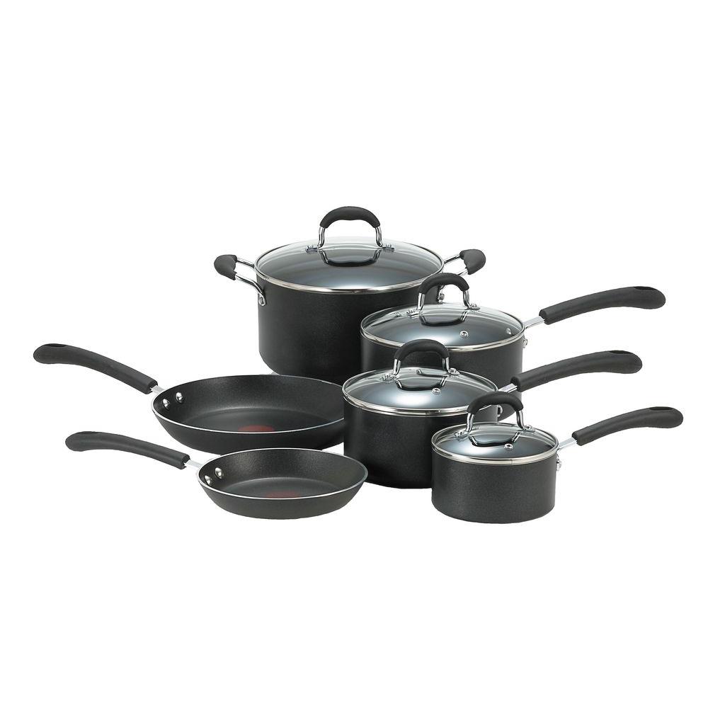 TFal Professional 10Piece Black Cookware Set with LidsE938SA94 The