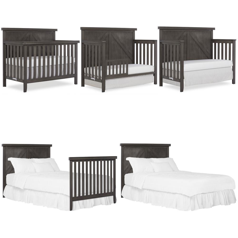 weathered grey crib