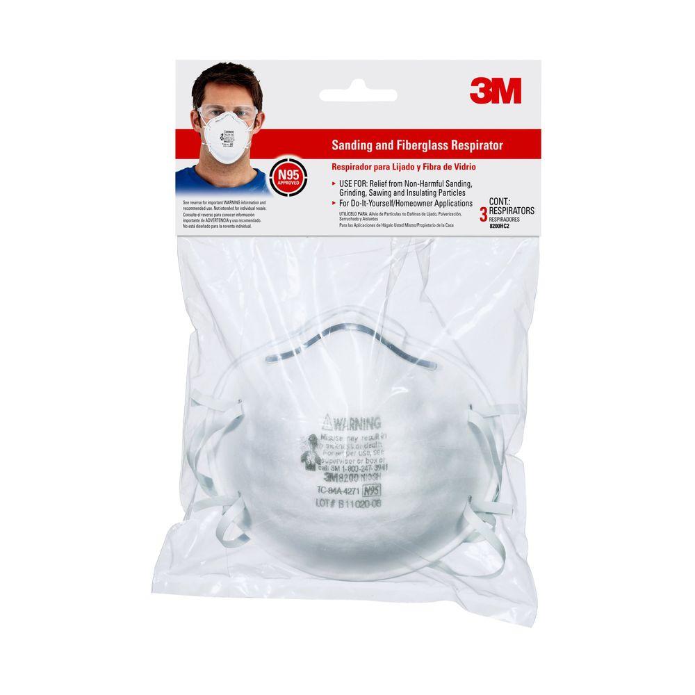 3M Sanding and Fiberglass Respirator (3Pack)8200HC2C The Home Depot