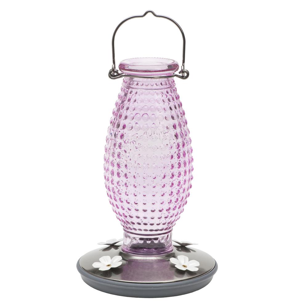 Perky Pet Cranberry Hobnail Decorative Glass Hummingbird Feeder