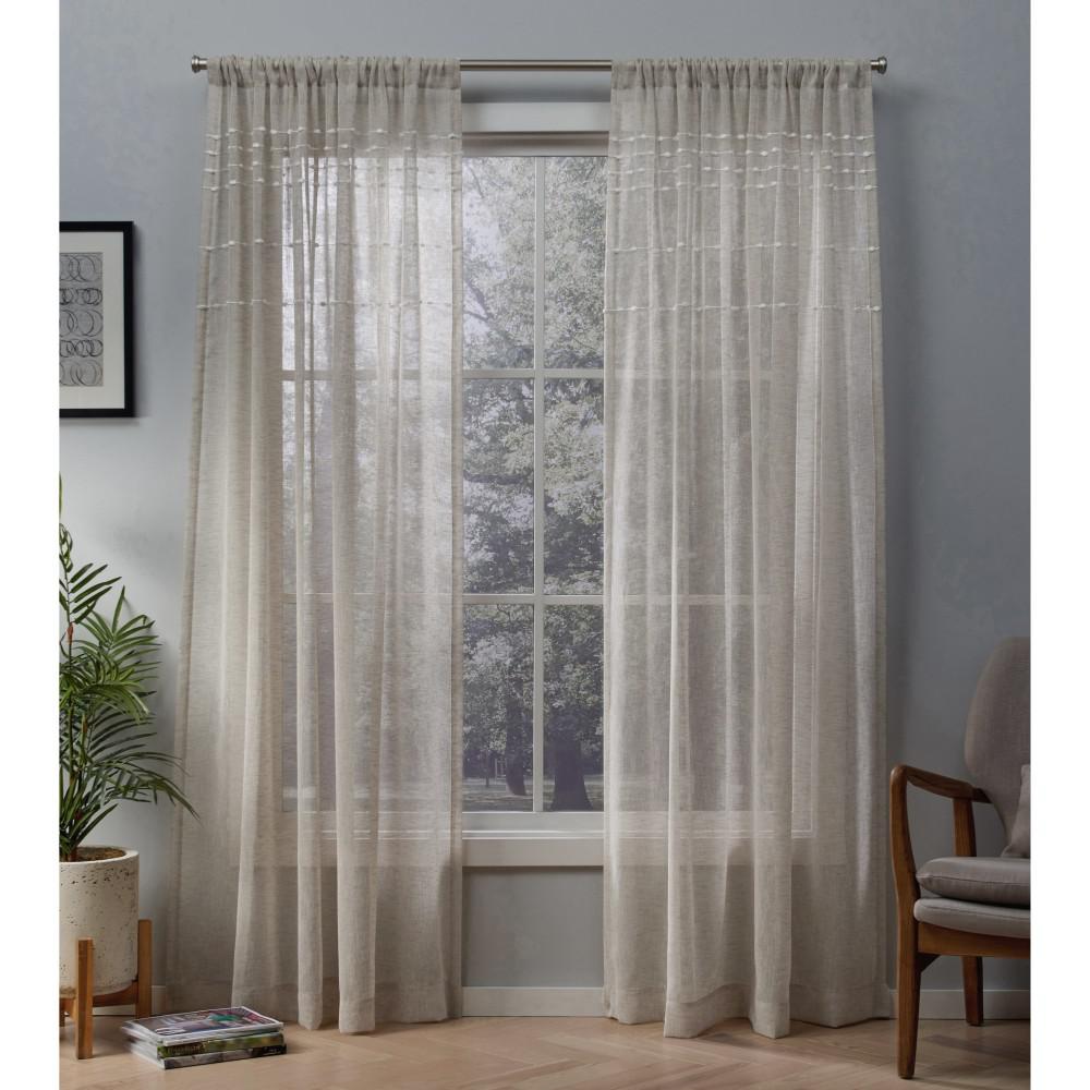 Davos 54 In W X 96 L Sheer Rod Pocket Top Curtain Panel L Sheer Rod Pocket Top Curtain Panel