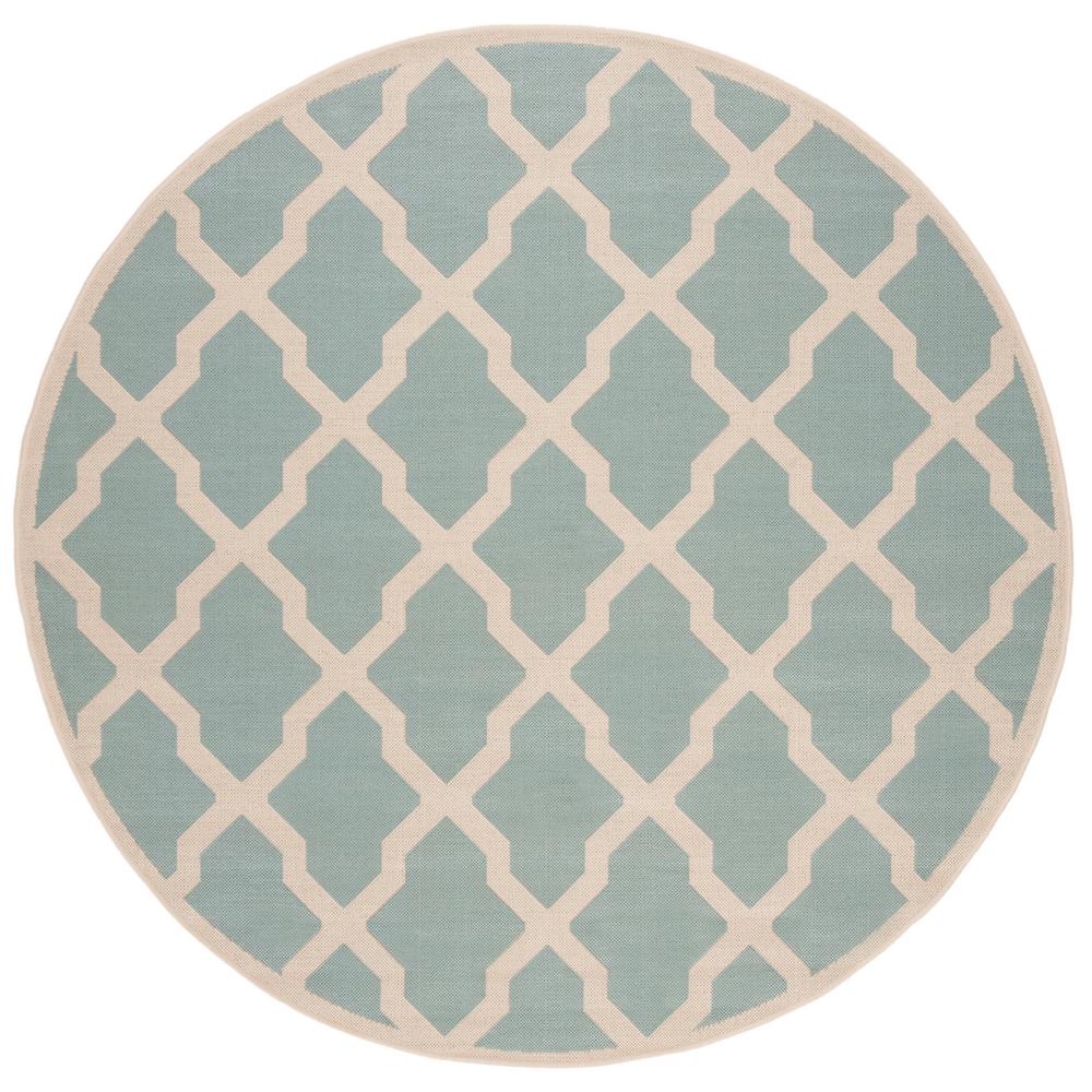Safavieh Beach House Blue/Cream 7 ft. x 7 ft. Indoor/Outdoor Round Area
