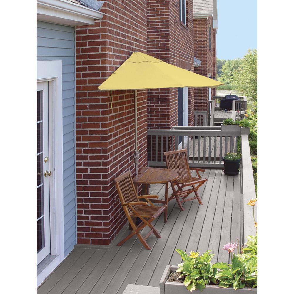 Blue Star Group Terrace Mates Bistro Deluxe 5 Piece Patio Set Terrace Mates Bistro Deluxe 5 Piece Patio Set With 7 Ft Yellow Sunbrella Half Umbrella