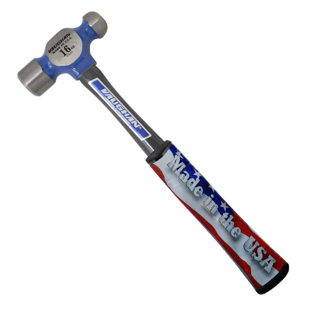 Vaughan 16 oz. Steel Ball Pein Hammer with 13 in. Fiberglass Handle