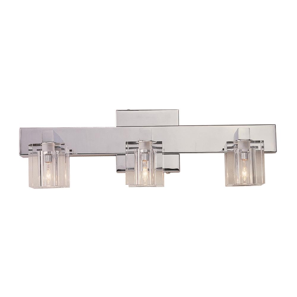 CHROME BAR AND FROSTED CUBE LIGHT 6 WAY ARM LED LIGHTING