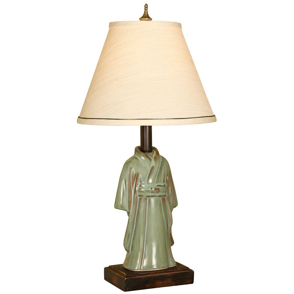 Mario Industries 19 In Antiqued Sage Green Ceramic Kimono Accent Antiqued Sage Green Ceramic Kimono Accent Lamp